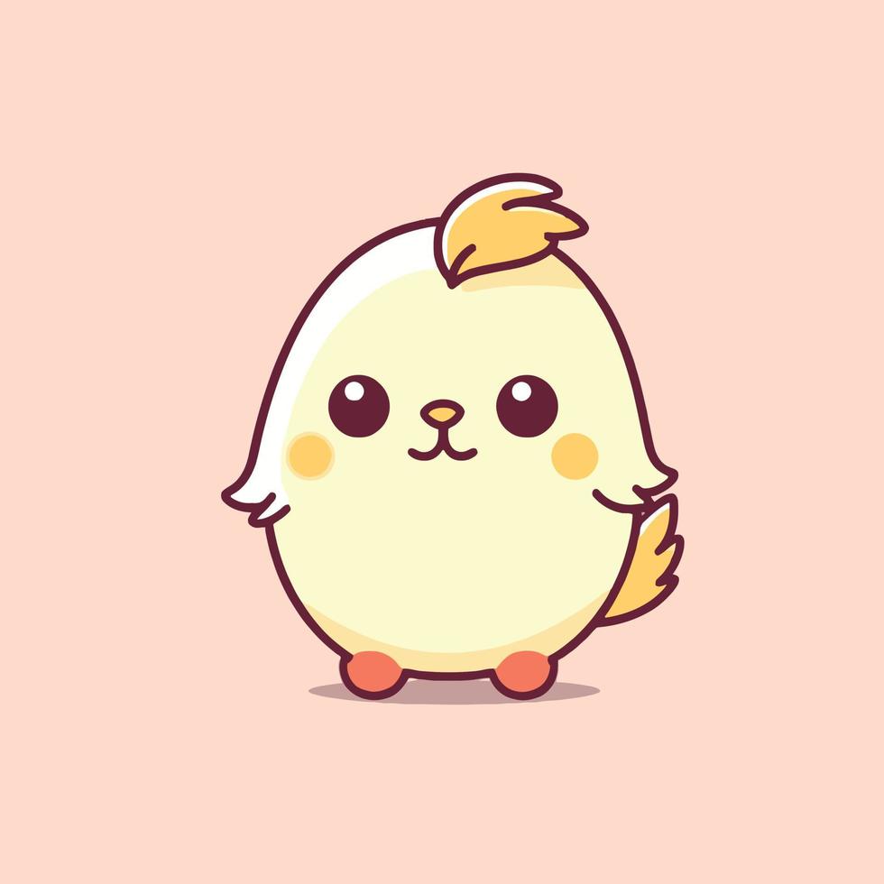 schattig kawaii kip chibi mascotte vector tekenfilm stijl