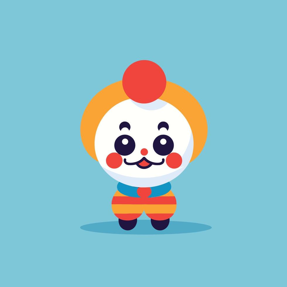 schattig kawaii clown chibi mascotte vector tekenfilm stijl
