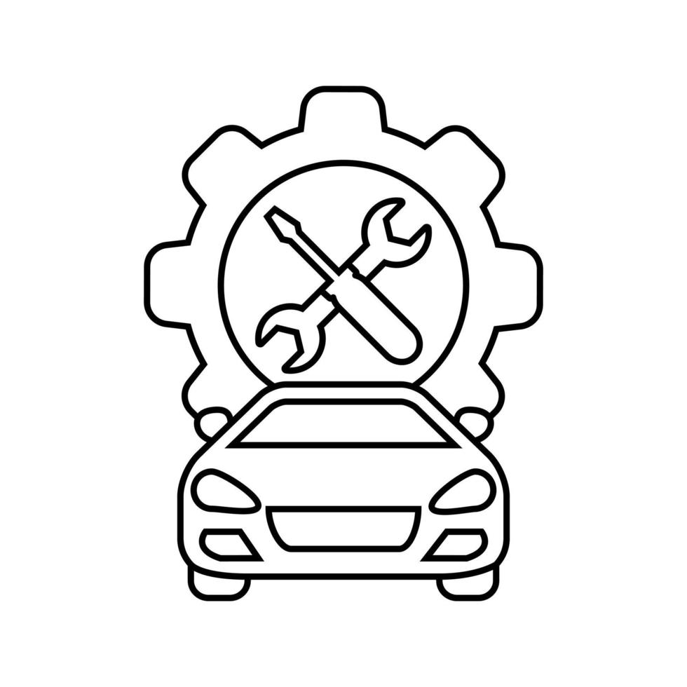 auto reparatie icoon vector. auto reparatie illustratie teken. werkplaats symbool of logo. vector