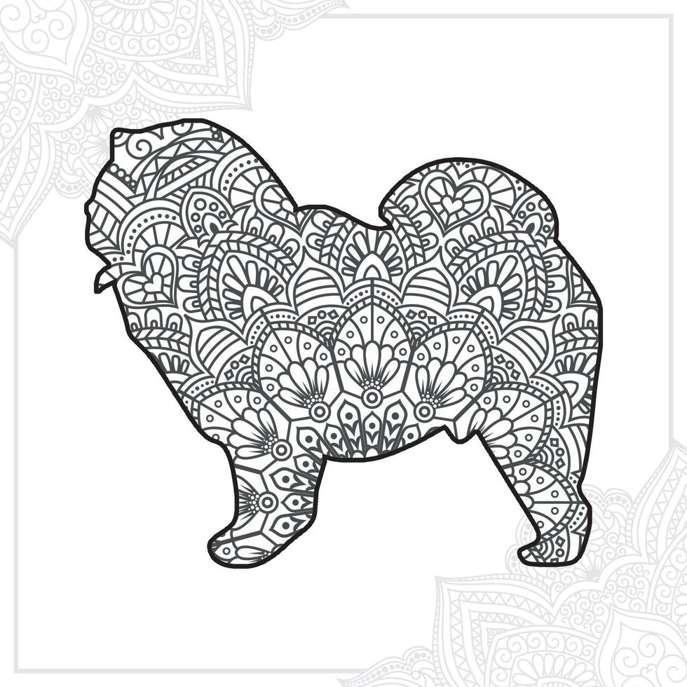 hond mandala. vintage decoratieve elementen. oosters patroon, vectorillustratie. vector