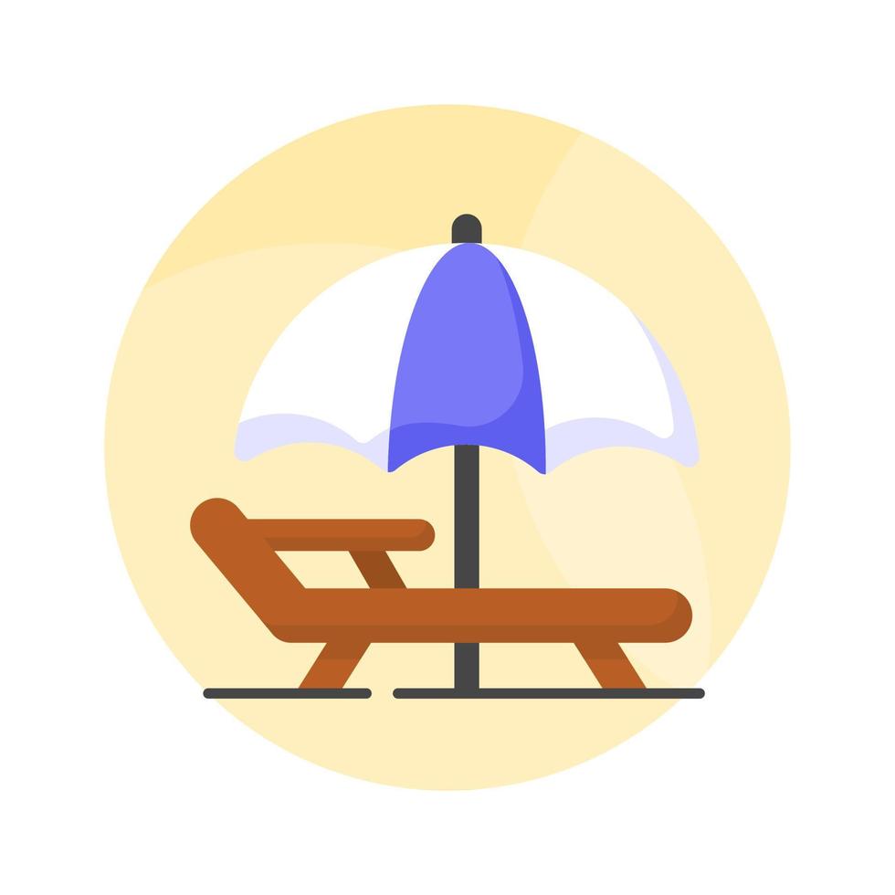 een icoon van zonnebank vertegenwoordigt bruinen of ontspanning in de zon, premie vector ontwerp