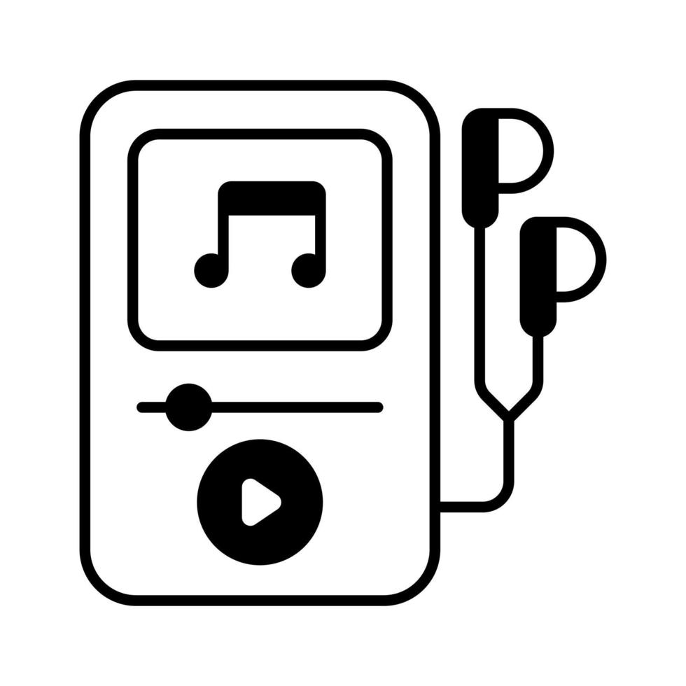 muziek- speler icoon in modern stijl, een bewerkbare vector van mp3 speler