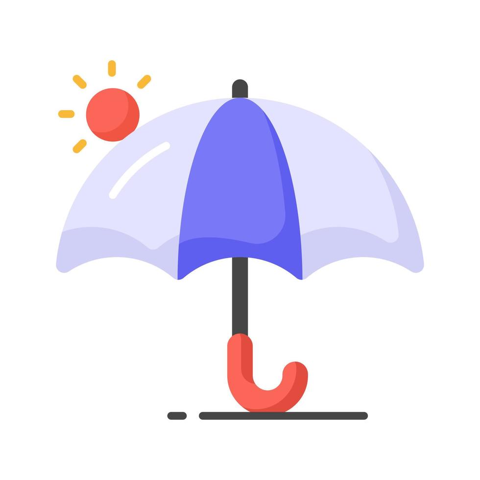 een paraplu icoon vertegenwoordigt bescherming van regen of zon, modern vector van zonnescherm