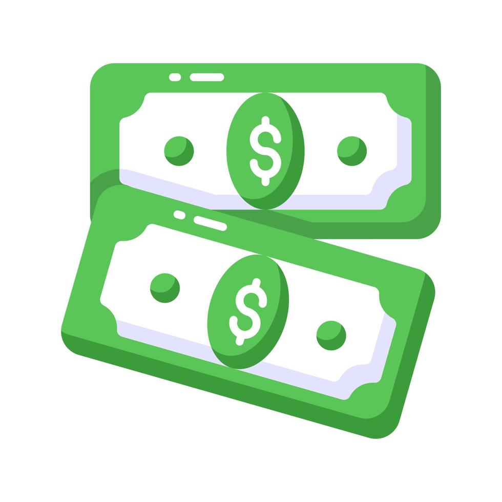 een icoon van papier valuta in modern stijl, goed ontworpen vector van bankbiljetten