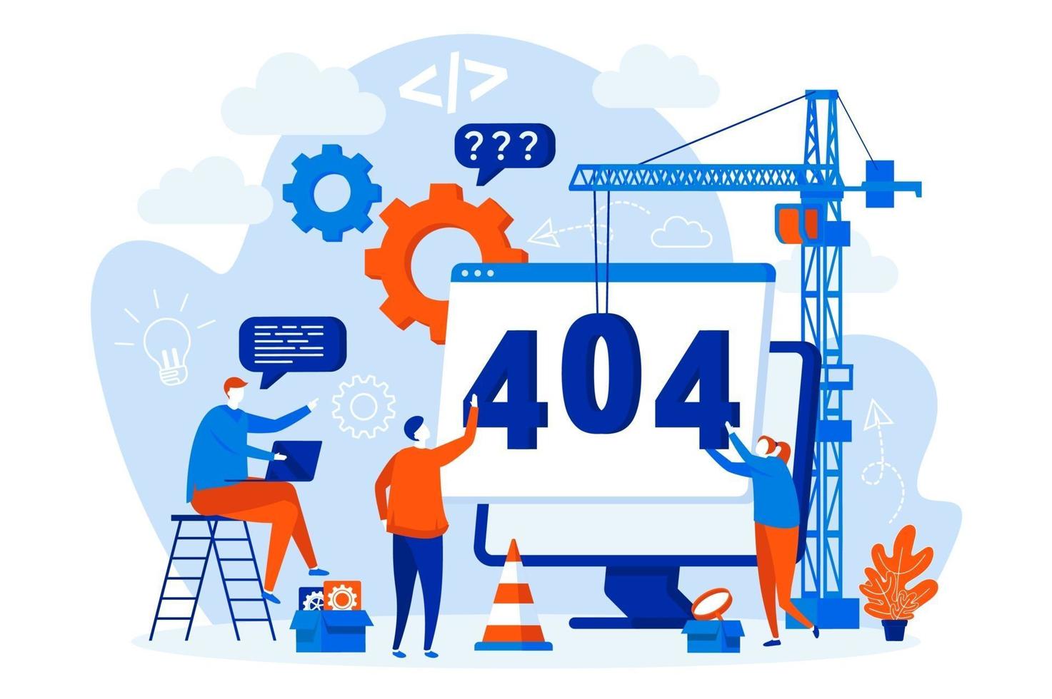 404 paginafoutconcept met personagekarakters vector