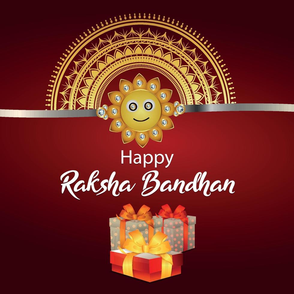 gelukkige raksha bandhan viering wenskaart met geschenken vector