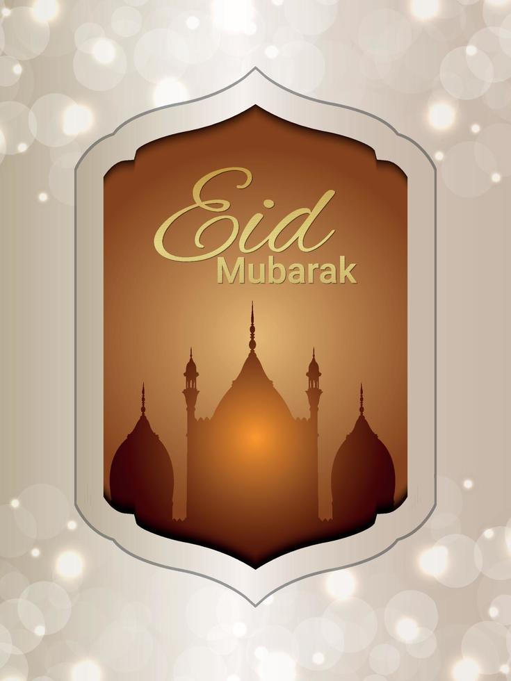 eid mubarak-feestvlieger op creatieve achtergrond vector