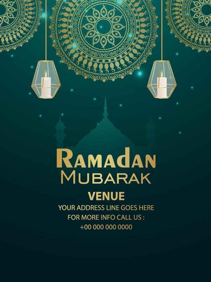 ramadan kareem patroon achtergrond met lantaarns vector