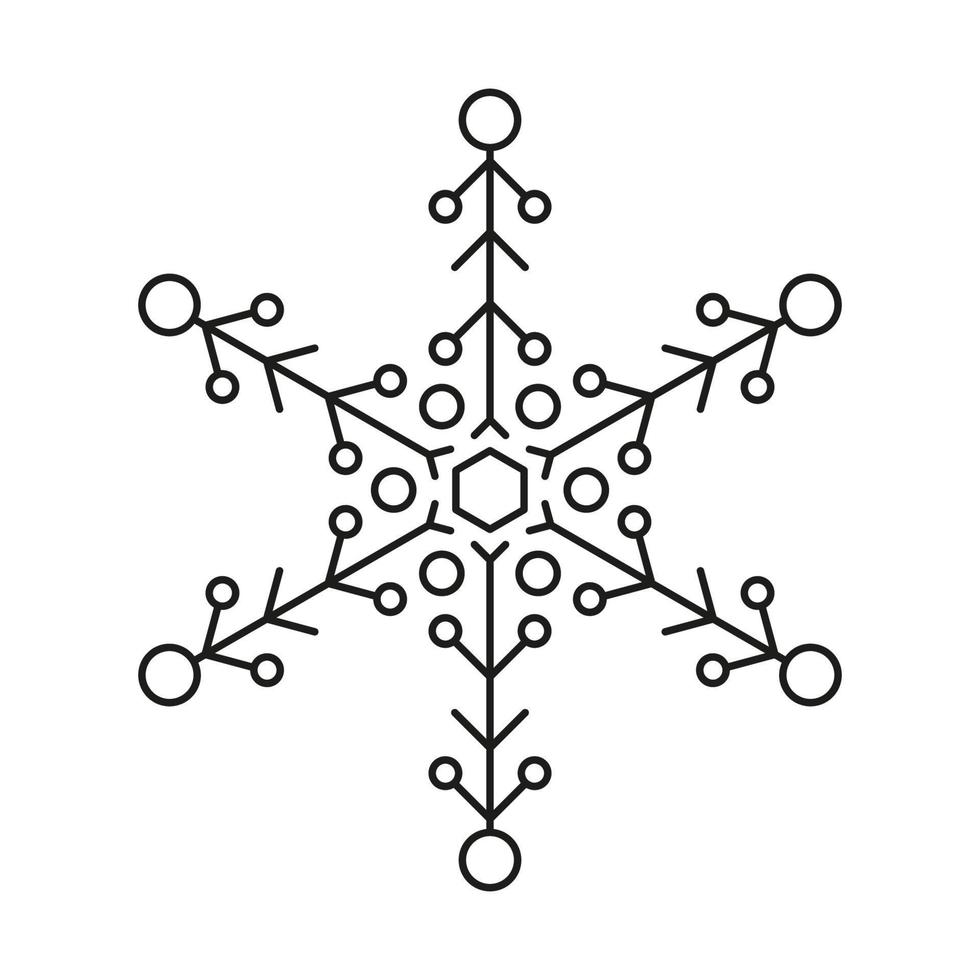 sneeuwvlok icoon van Kerstmis en winter icoon pak symmetrisch ontwerp. vector