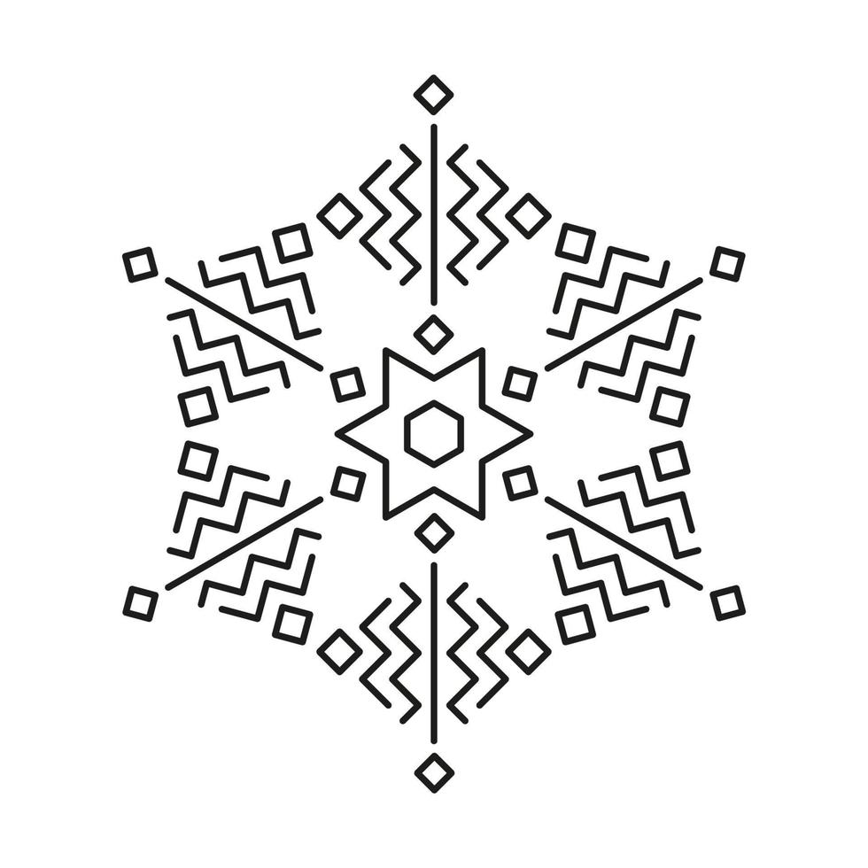 sneeuwvlok icoon van Kerstmis en winter icoon pak symmetrisch ontwerp. vector
