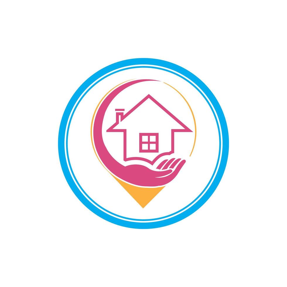 een huis plaats logo, huis plaats, pin huis logo vector