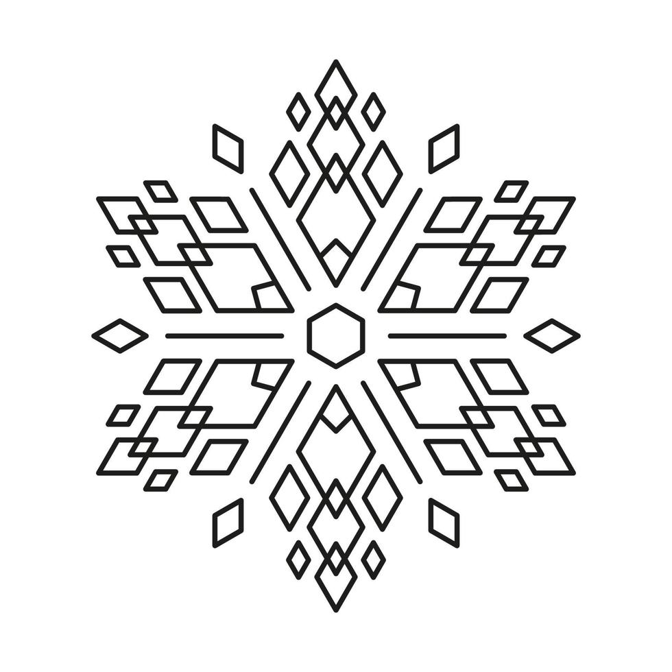 sneeuwvlok icoon Aan wit achtergrond. Kerstmis en winter of nieuw jaar symmetrisch ontwerp. vector