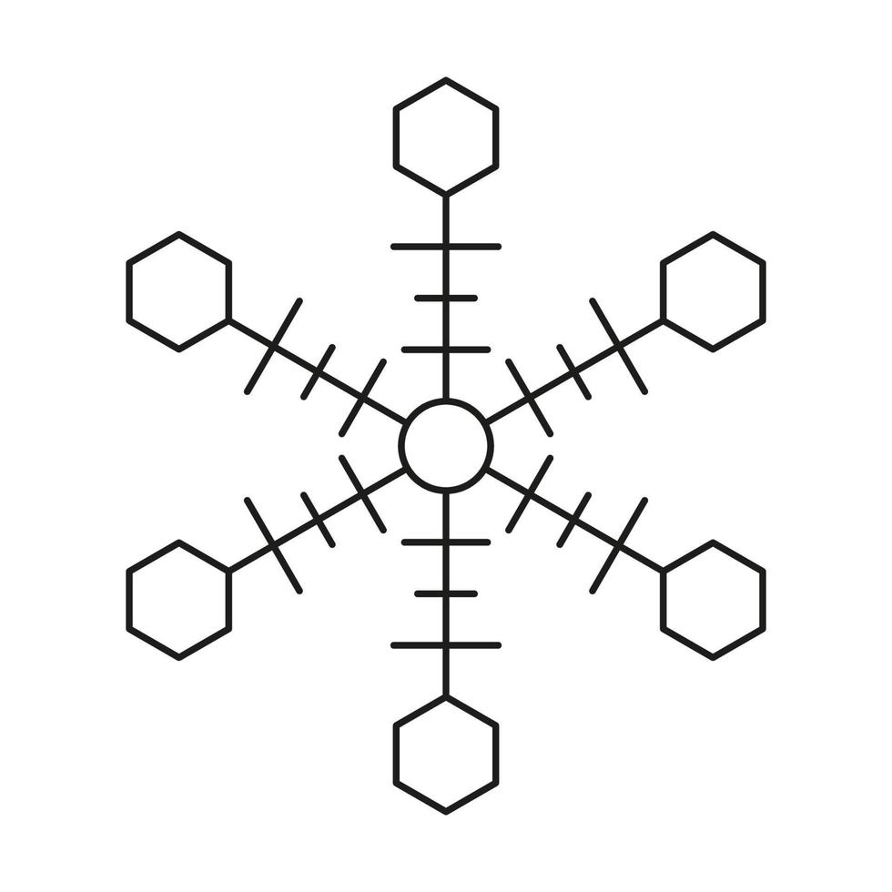 winter sneeuwvlok icoon. Kerstmis vector sneeuw ijs symmetrisch ontwerp.