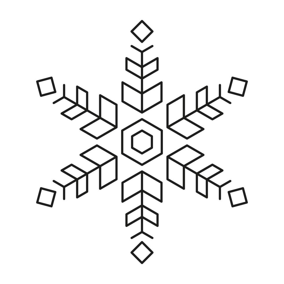 sneeuwvlok icoon van Kerstmis en winter icoon pak symmetrisch ontwerp. vector