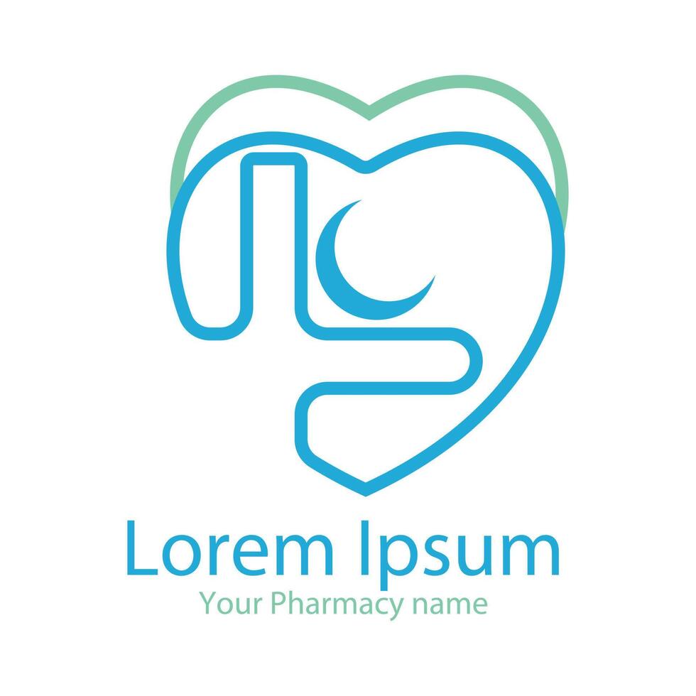 medisch apotheek logo ontwerp. monogram icoon element vector illustratie