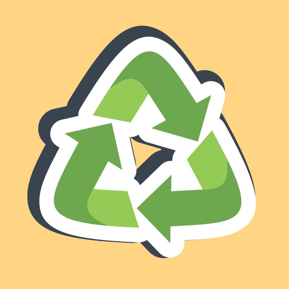 sticker gerecycled pakket. verpakking symbool elementen. mooi zo voor afdrukken, affiches, logo, Product verpakking, teken, expeditie, enz. vector