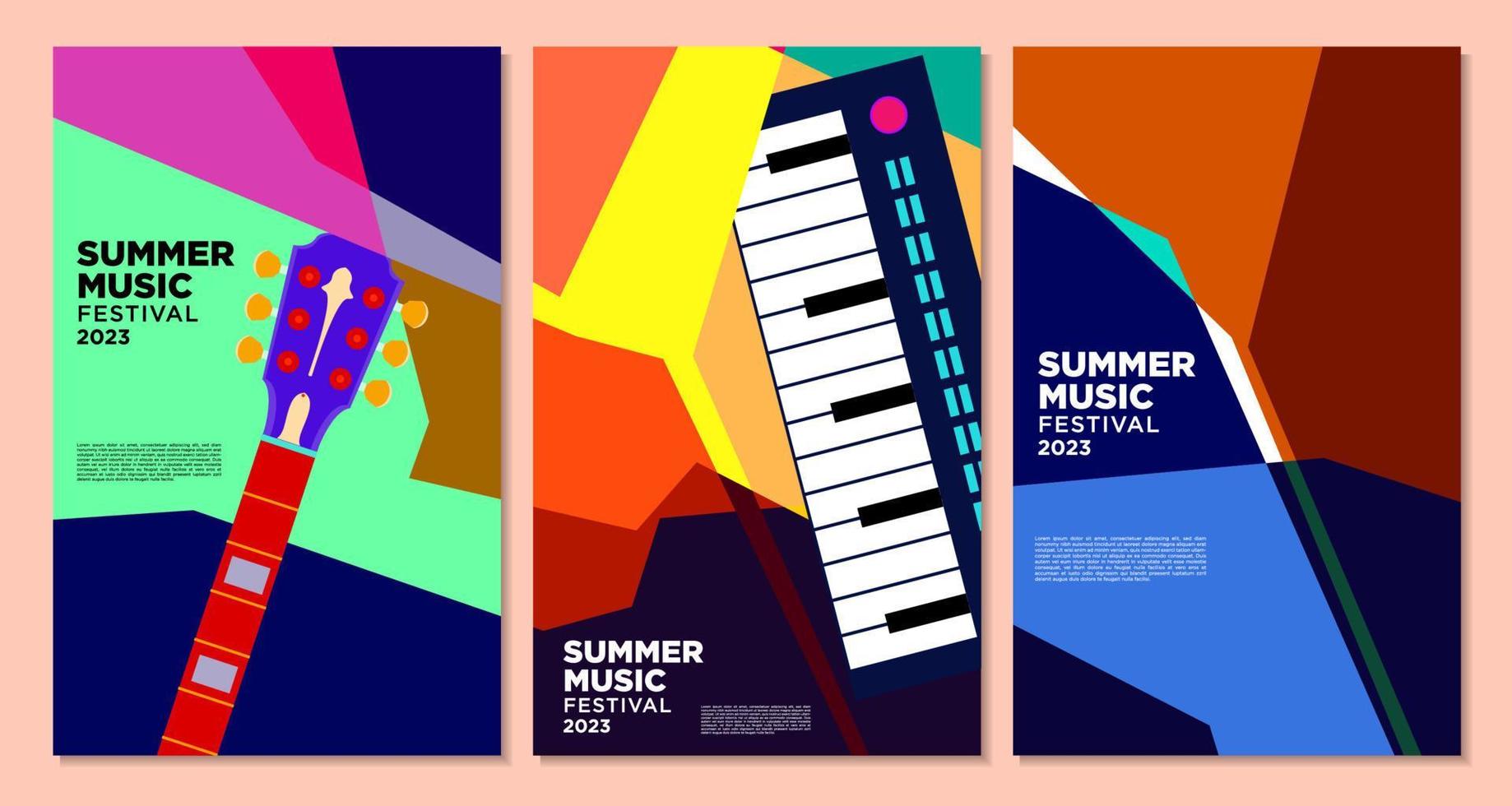 vector illustratie kleurrijke zomer muziekfestival banner