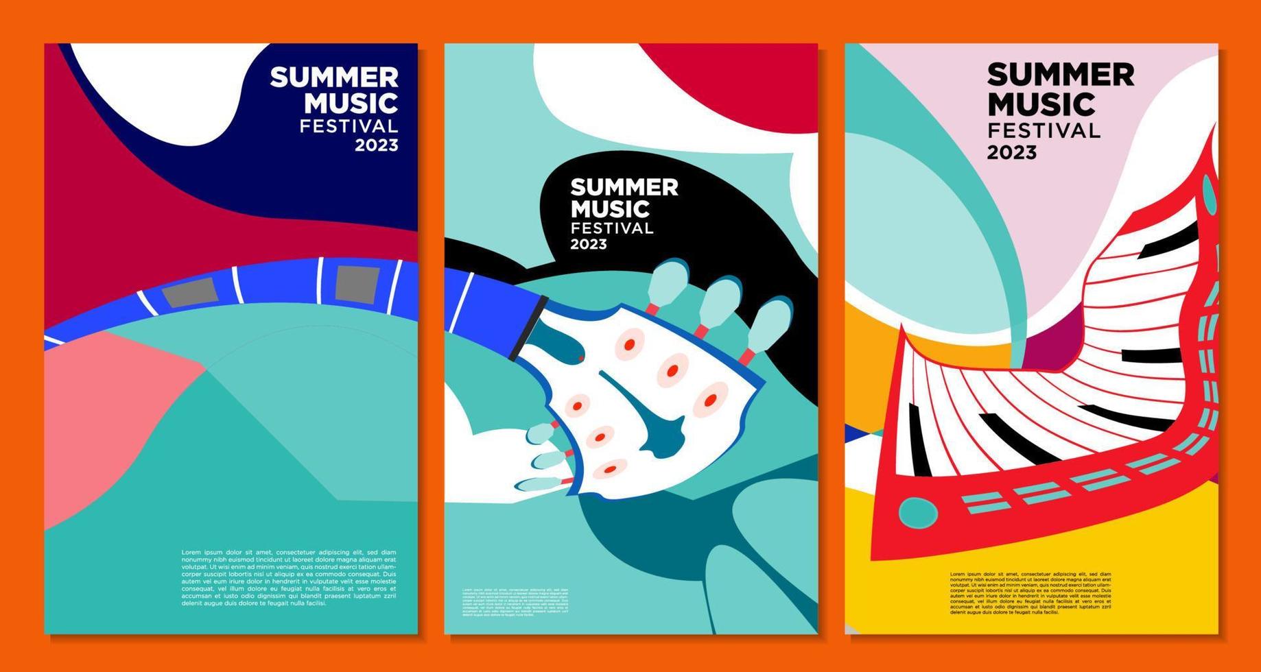 vector illustratie kleurrijke zomer muziekfestival banner