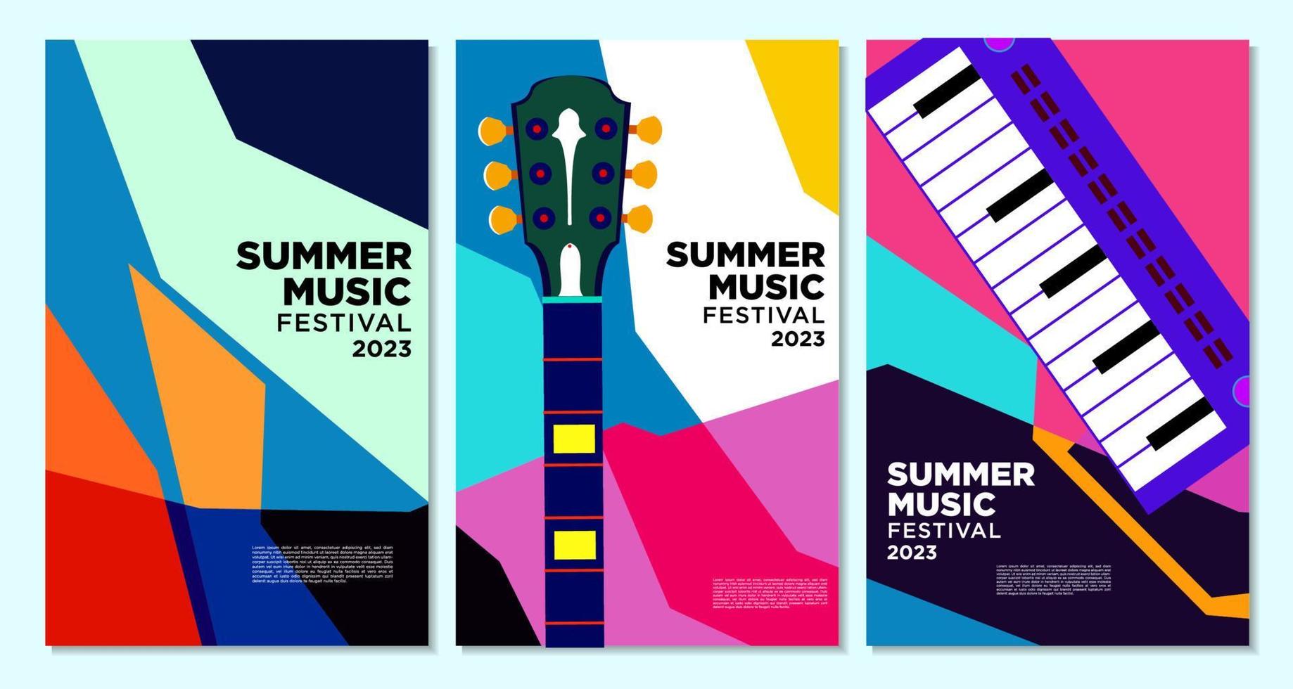 vector illustratie kleurrijke zomer muziekfestival banner