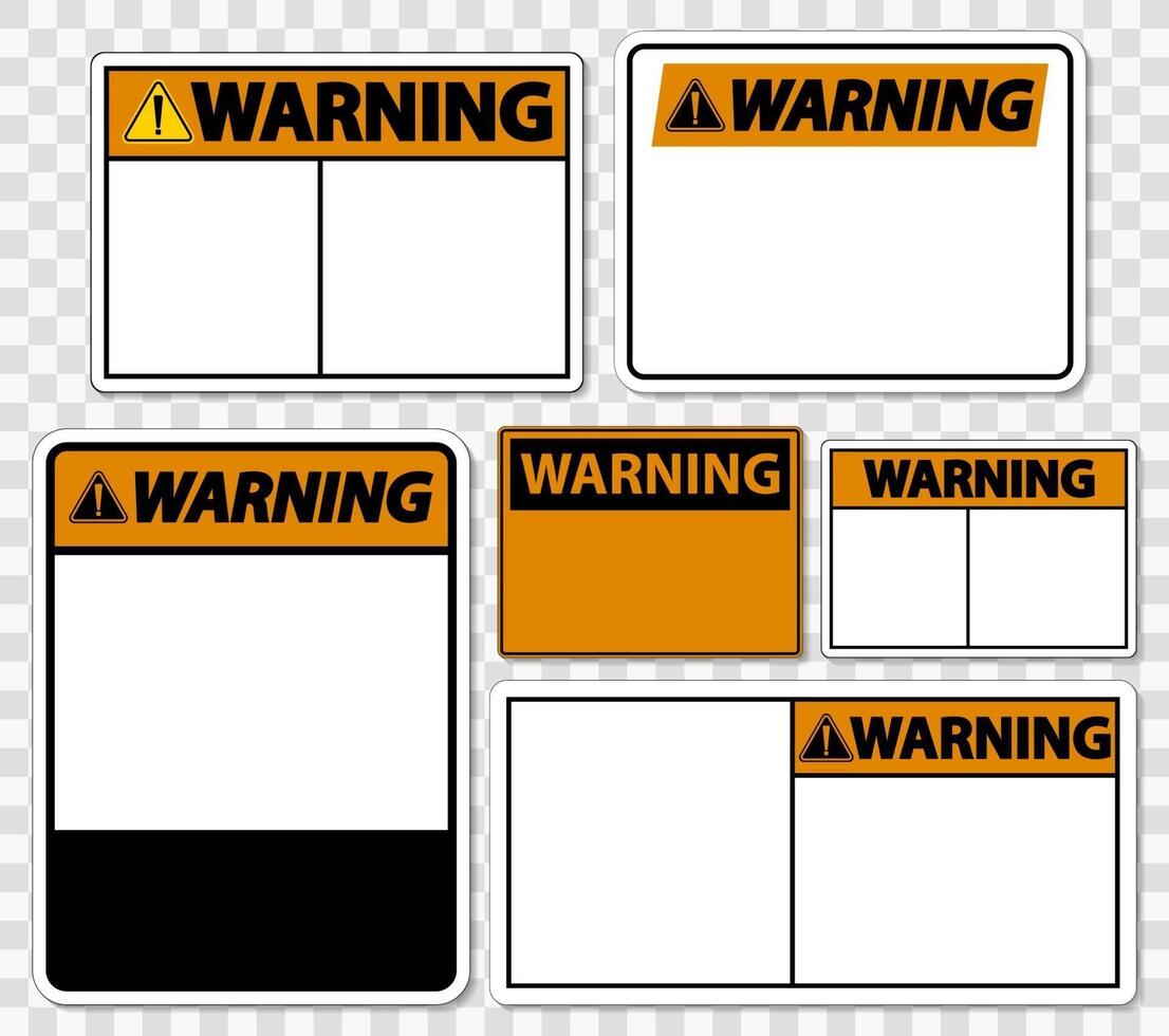 symbool waarschuwingsbord label op transparante achtergrond vector