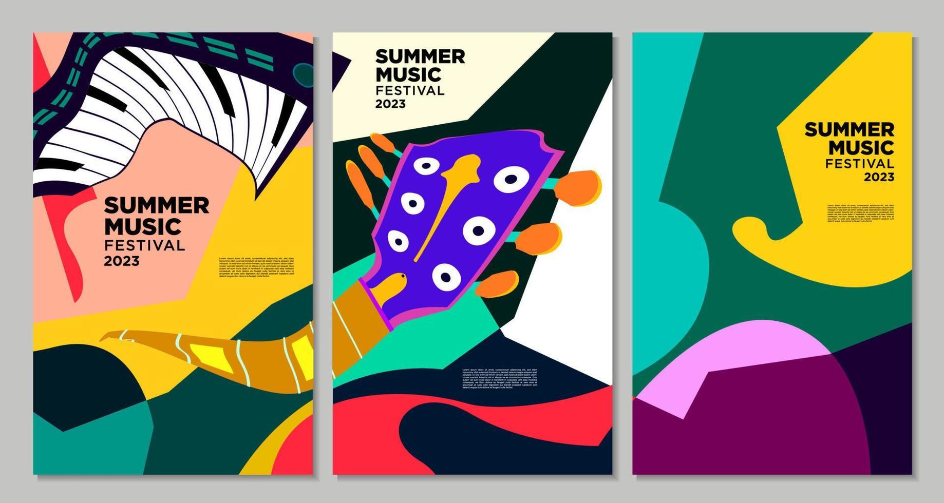 vector illustratie kleurrijk zomer muziek- festival banier ontwerp