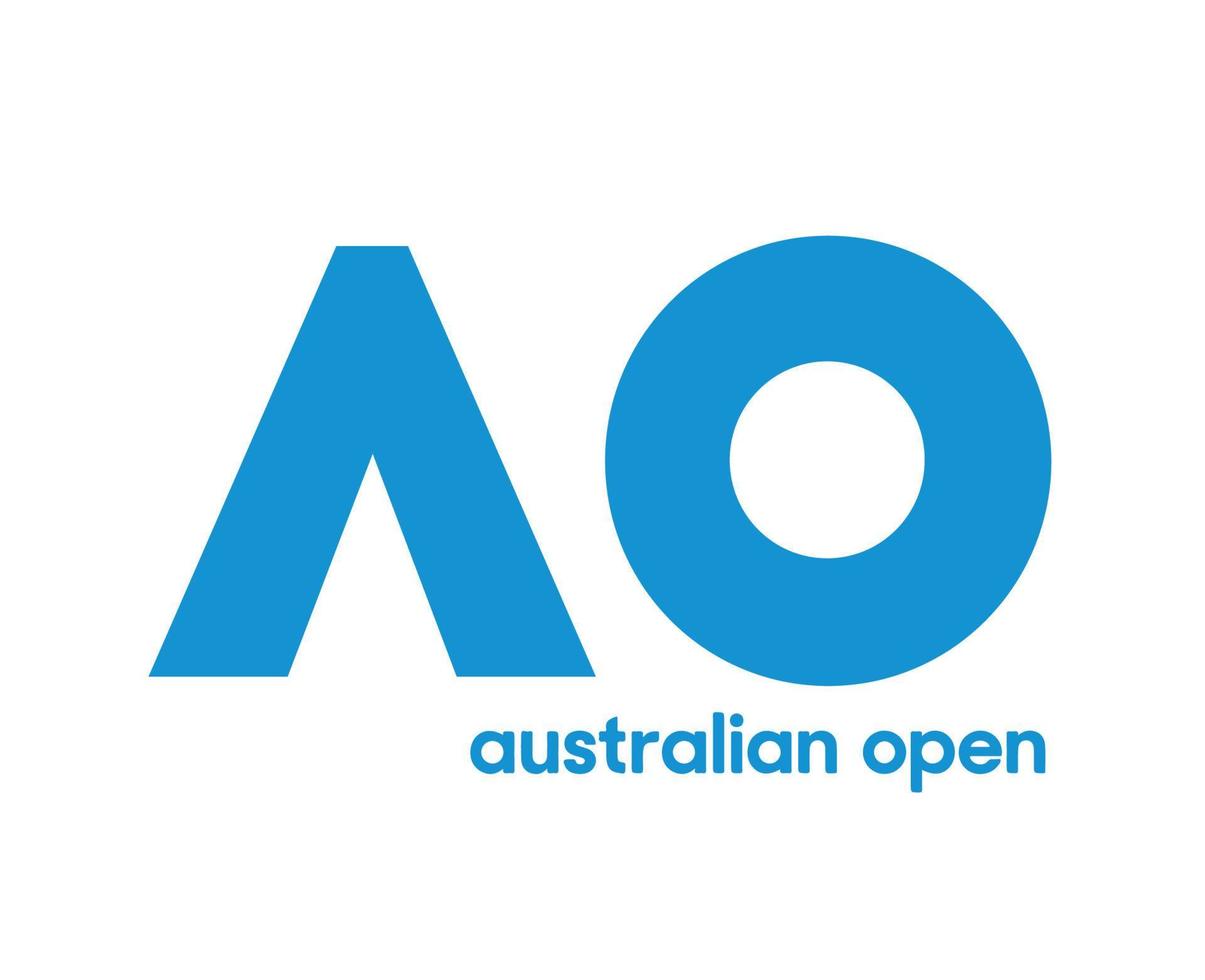 Australisch Open symbool logo met naam blauw toernooi tennis de kampioenschappen ontwerp vector abstract illustratie