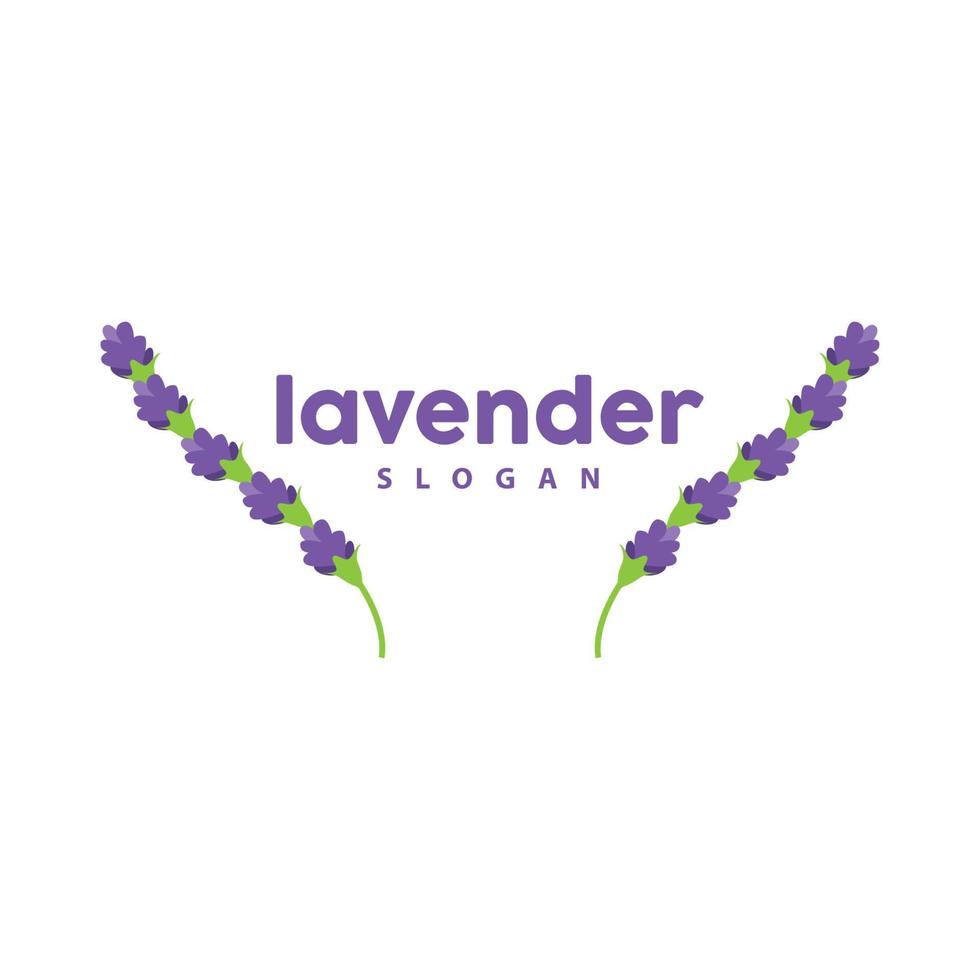 lavendel logo, gemakkelijk elegant Purper bloem fabriek vector, groet kaart ontwerp, banier, bloem ornament, lavendel hand- getrokken bruiloft, icoon symbool illustratie vector