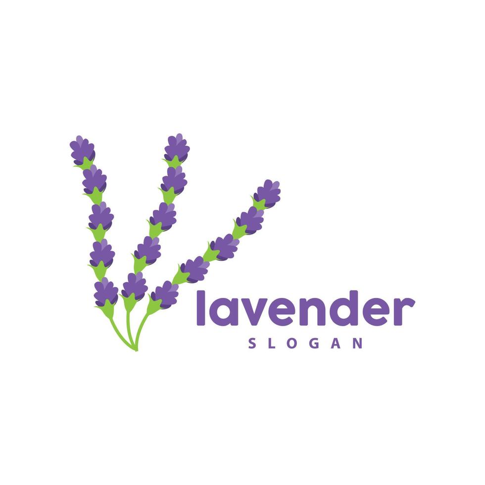 lavendel logo, gemakkelijk elegant Purper bloem fabriek vector, groet kaart ontwerp, banier, bloem ornament, lavendel hand- getrokken bruiloft, icoon symbool illustratie vector