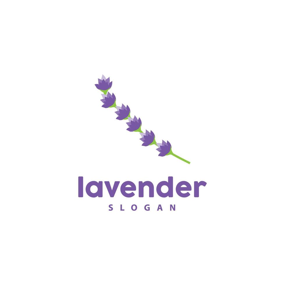 lavendel logo, gemakkelijk elegant Purper bloem fabriek vector, groet kaart ontwerp, banier, bloem ornament, lavendel hand- getrokken bruiloft, icoon symbool illustratie vector