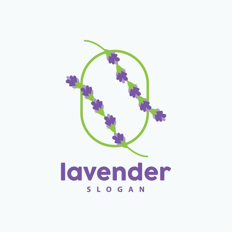 lavendel logo, gemakkelijk elegant Purper bloem fabriek vector, groet kaart ontwerp, banier, bloem ornament, lavendel hand- getrokken bruiloft, icoon symbool illustratie vector