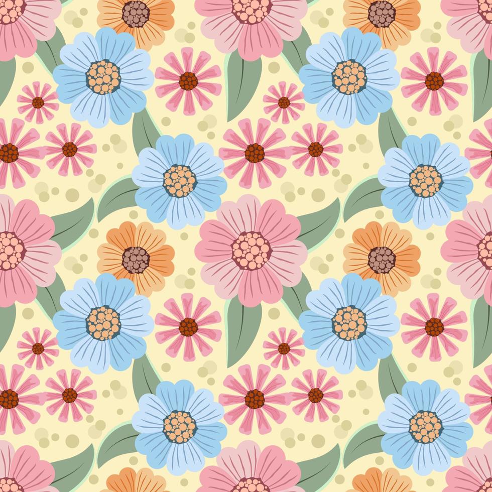 patroon bloemen ontwerp bloemen en bladeren Aan helder achtergrond. vector