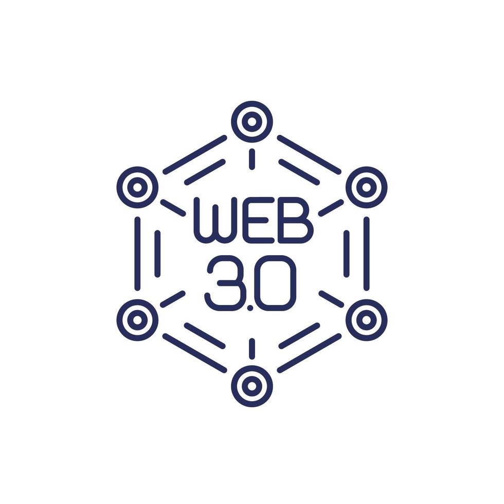 web 3.0 lijn icoon, gedecentraliseerd web vector