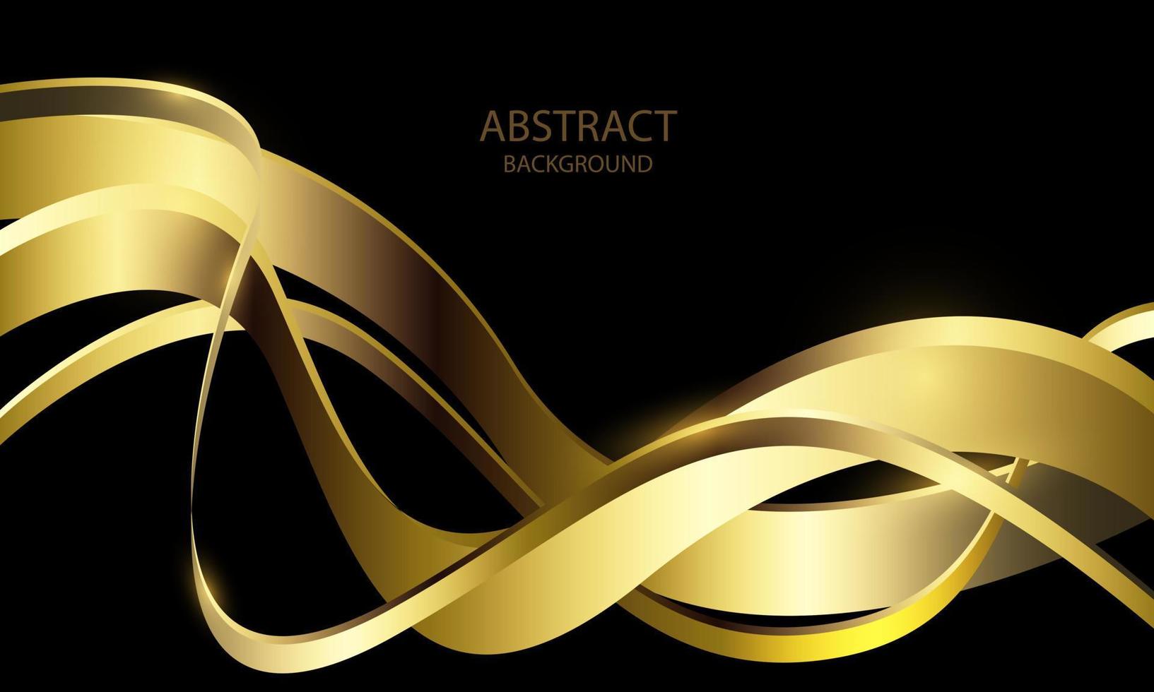 abstract goud lijnen Golf kromme glimmend effect Aan zwart ontwerp modern luxe futuristische achtergrond vector