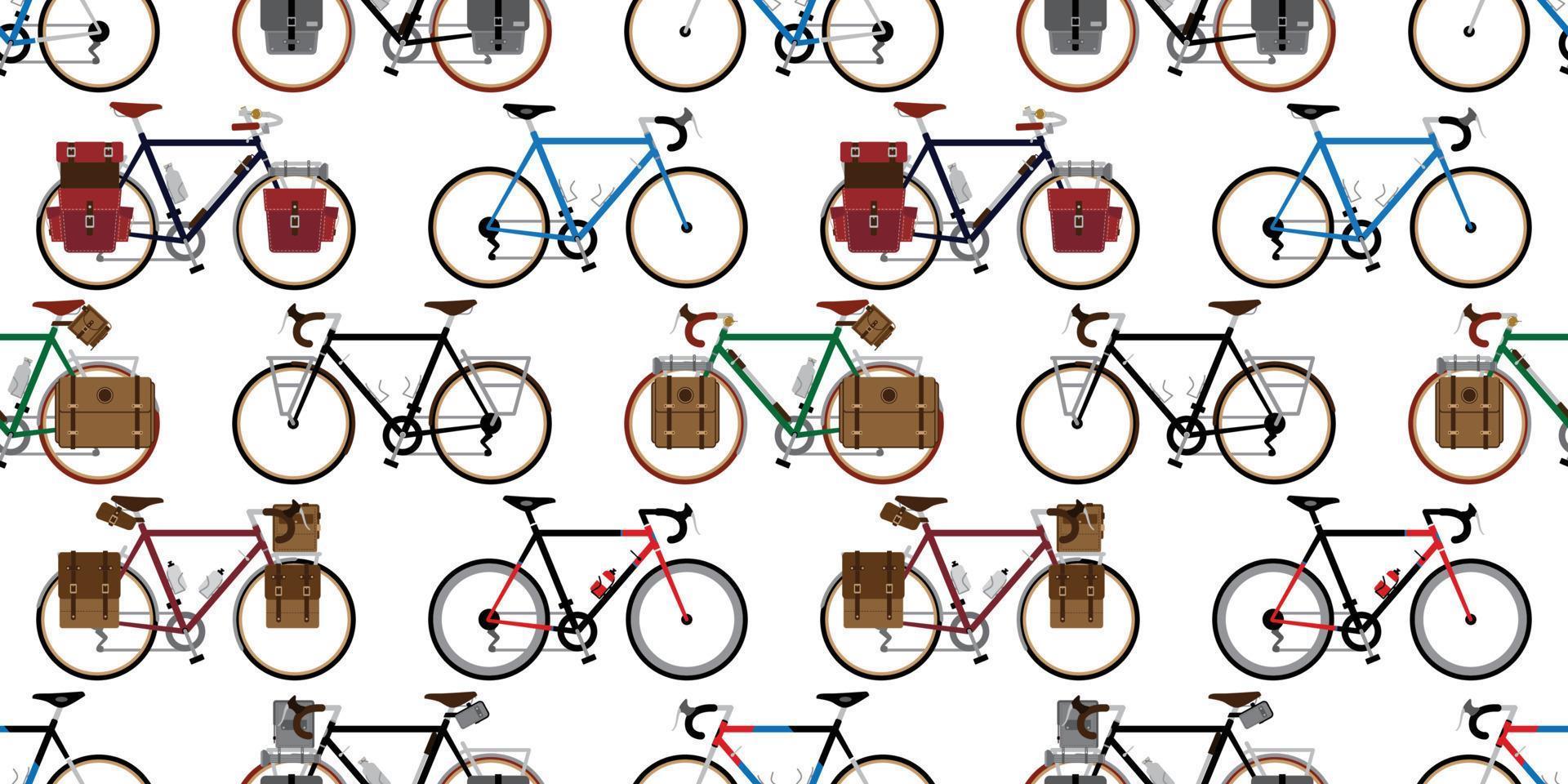 fiets naadloos patroon vector wielersport geïsoleerd wijnoogst behang achtergrond herhaling illustratie grafisch