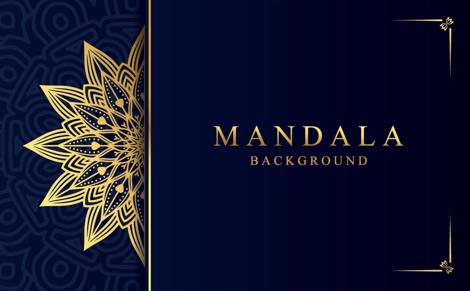 luxe mandala achtergrond in goud kleur vector