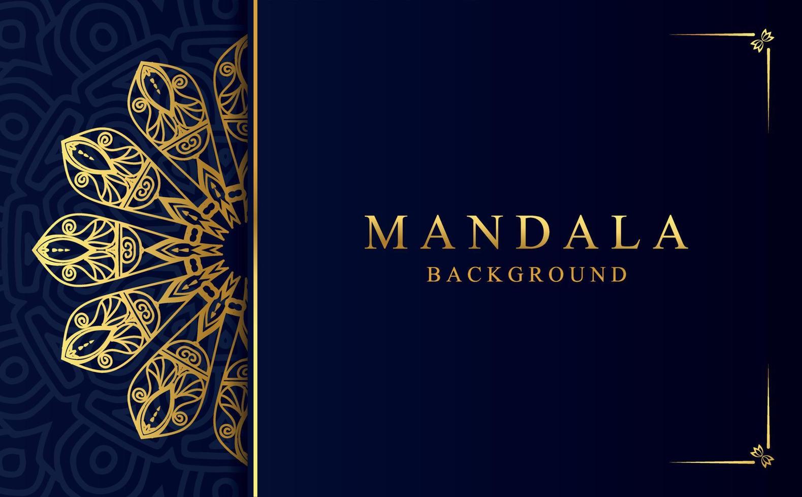 luxe mandala achtergrond in goud kleur vector