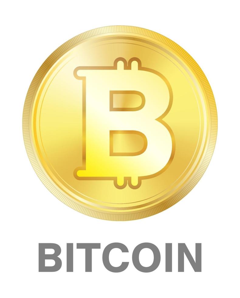 gouden bitcoin munt logo op een witte achtergrond vector