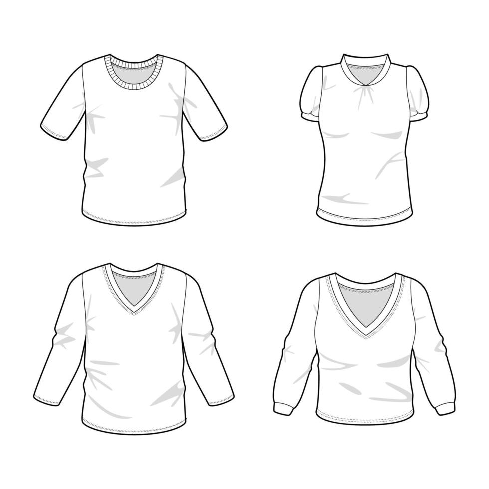 wit t-shirt mockup voor mannen en Dames vector