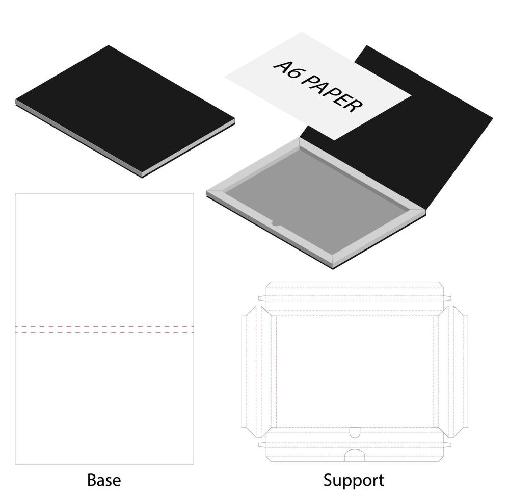 doos verpakking gestanst sjabloonontwerp. 3D-model vector