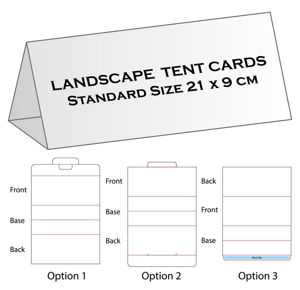 tent kaart gestanst sjabloonontwerp. 3D-model vector