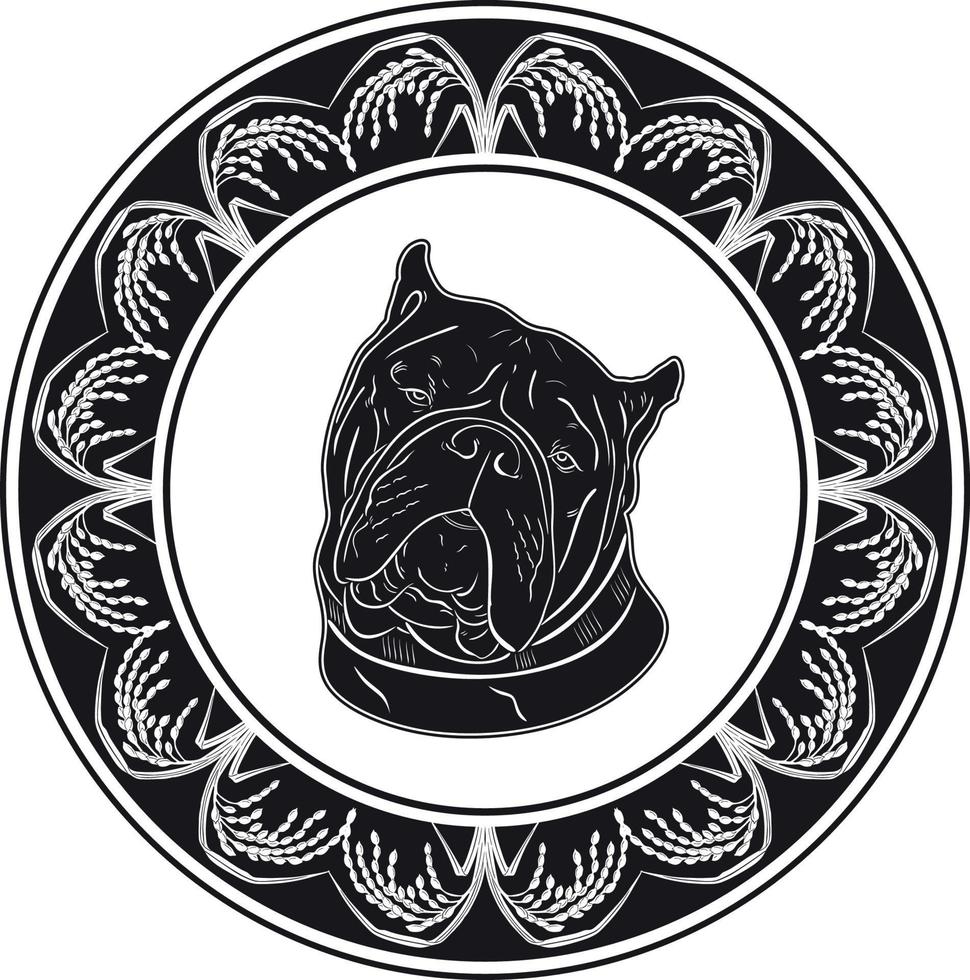 bulldog hoofd silhouet of illustratie vector