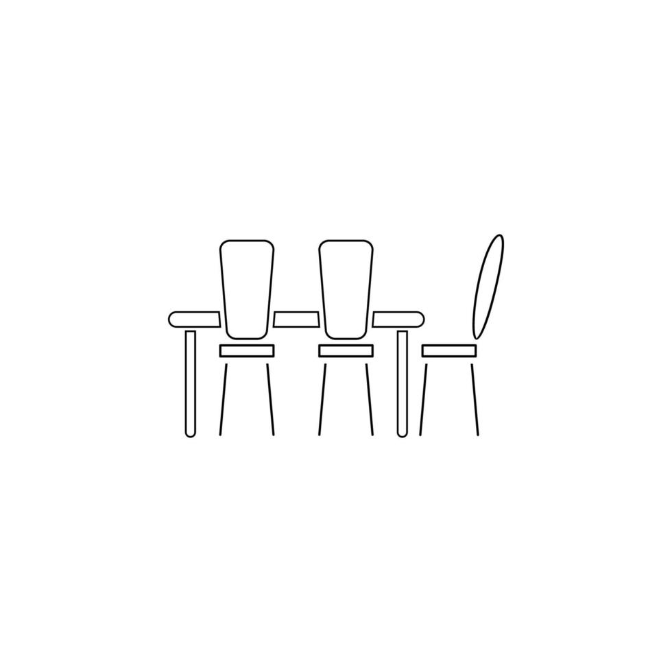 tafel en stoelen vector icoon illustratie