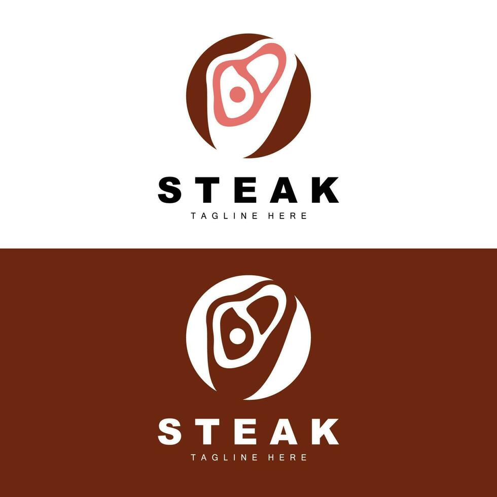 rundvlees logo, vlees steak vector, rooster keuken ontwerp, steak restaurant merk sjabloon icoon vector