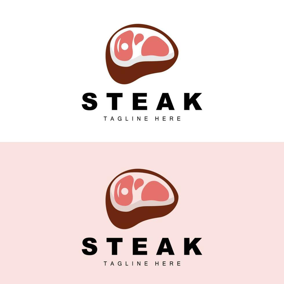 rundvlees logo, vlees steak vector, rooster keuken ontwerp, steak restaurant merk sjabloon icoon vector