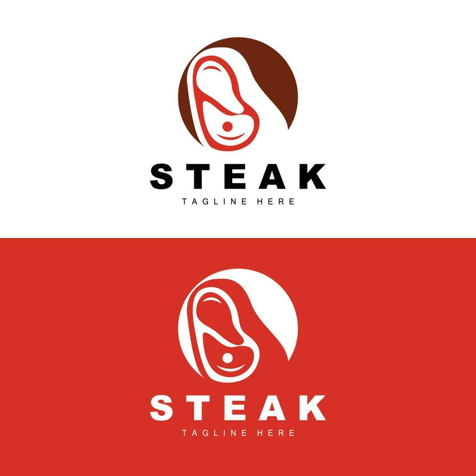 rundvlees logo, vlees steak vector, rooster keuken ontwerp, steak restaurant merk sjabloon icoon vector