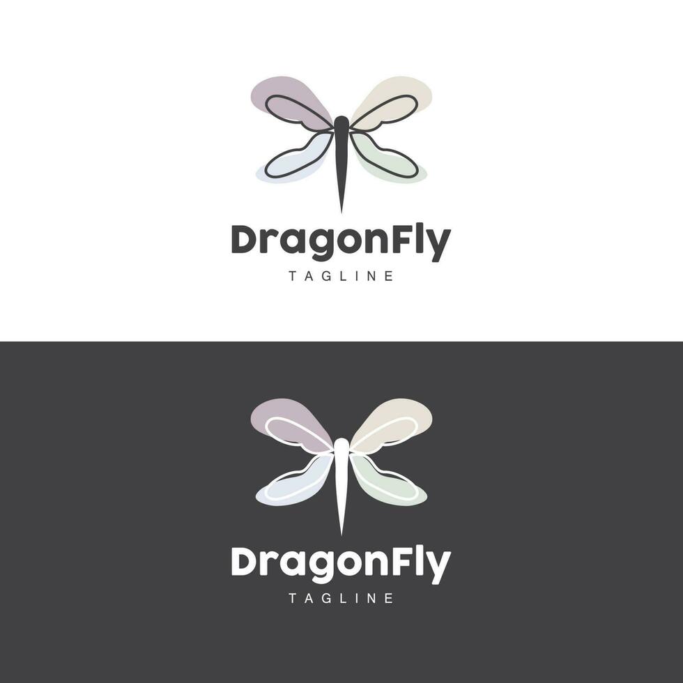 libel logo, vliegend dier ontwerp, vector gemakkelijk lijn stijl, icoon symbool illustratie