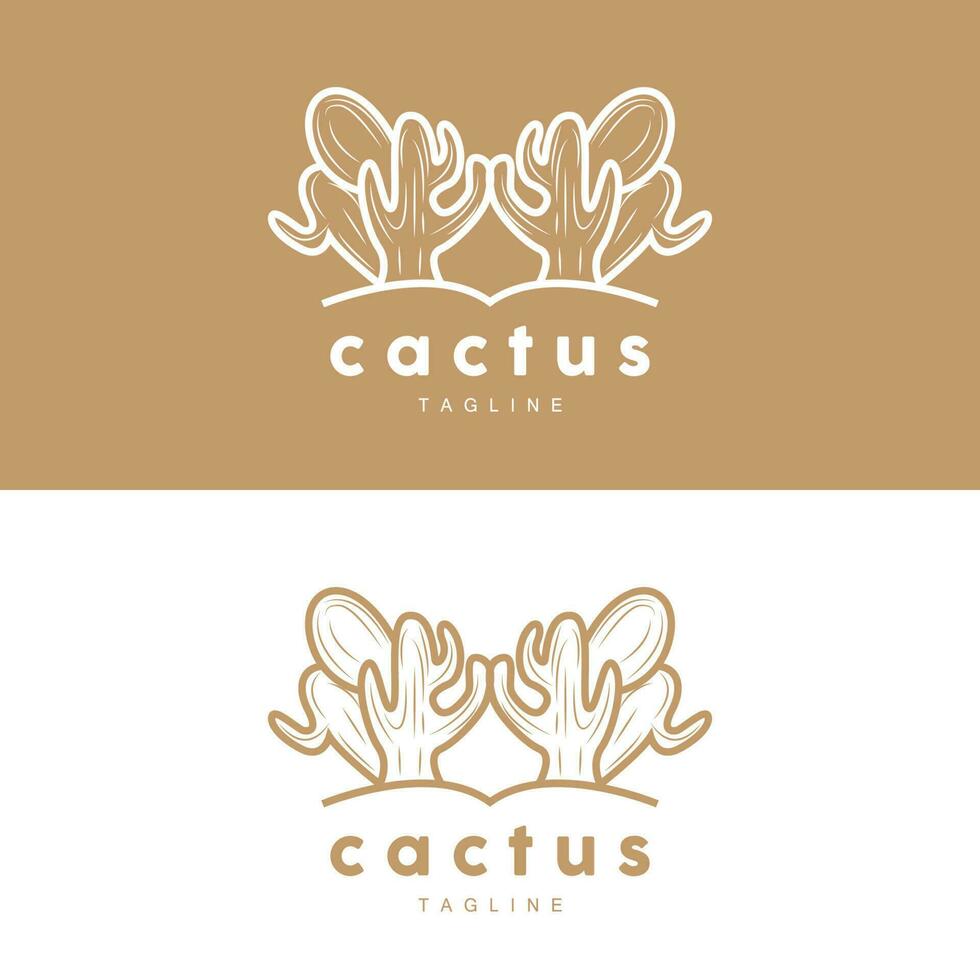 cactus logo, gemakkelijk lijn cactus ontwerp, groen fabriek vector, icoon, symbool, illustratie vector