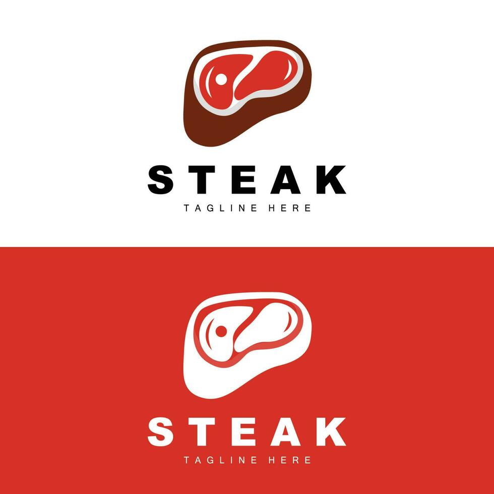 rundvlees logo, vlees steak vector, rooster keuken ontwerp, steak restaurant merk sjabloon icoon vector