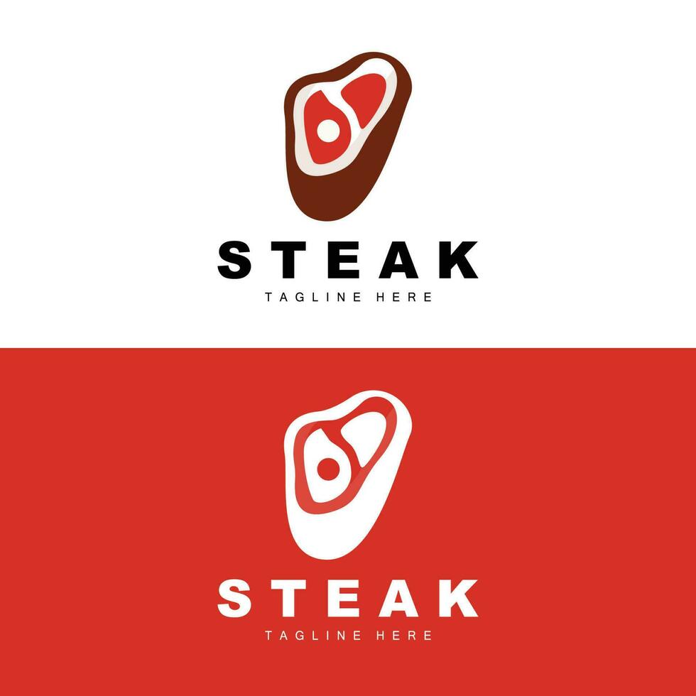 rundvlees logo, vlees steak vector, rooster keuken ontwerp, steak restaurant merk sjabloon icoon vector