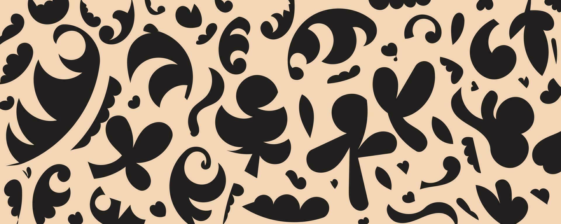 bladerrijk hand- getrokken minimaal abstract abstract patroon. gemakkelijk hedendaags stijl illustratie ontwerp voor afdrukken media, en behang vector